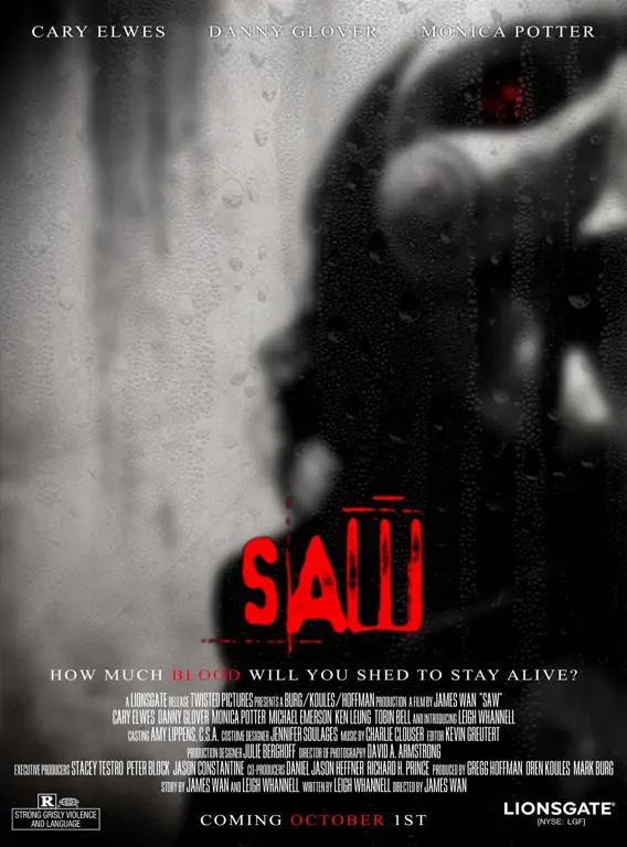 Poster film Saw dengan subtitle Bahasa Indonesia