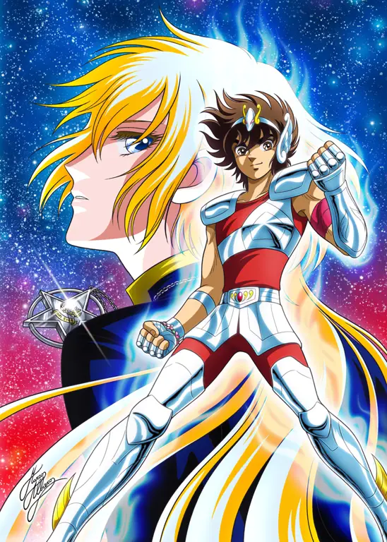 Tenma Kunge dan Alone dalam Saint Seiya The Lost Canvas