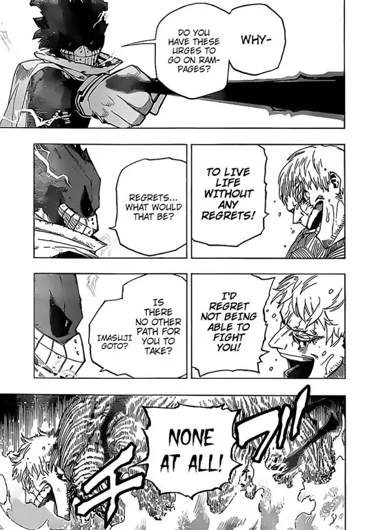 Gambar yang menampilkan berbagai teori penggemar tentang Boku no Hero Academia chapter 308