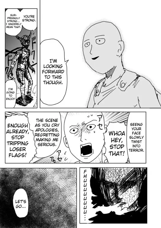 Gambar teori-teori penggemar tentang One Punch Man webcomic chapter 150