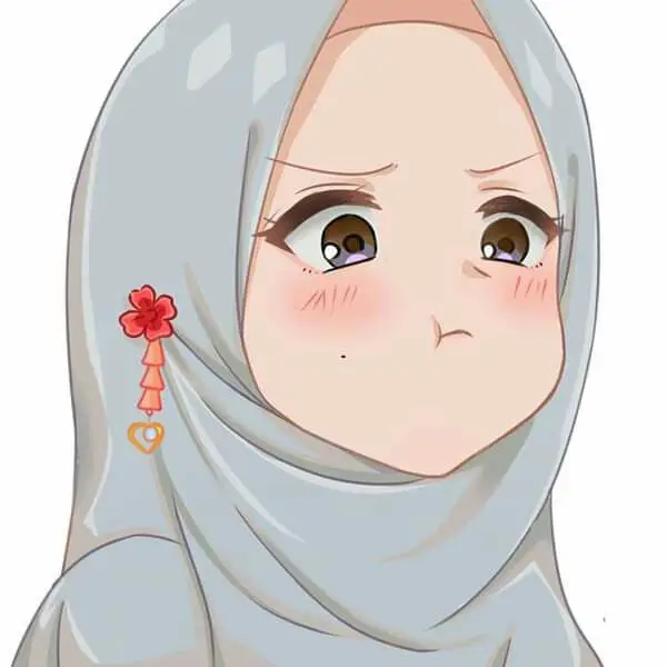 Tiga gadis anime mengenakan hijab