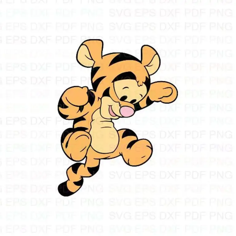 Gambar animasi Tigger sedang melompat