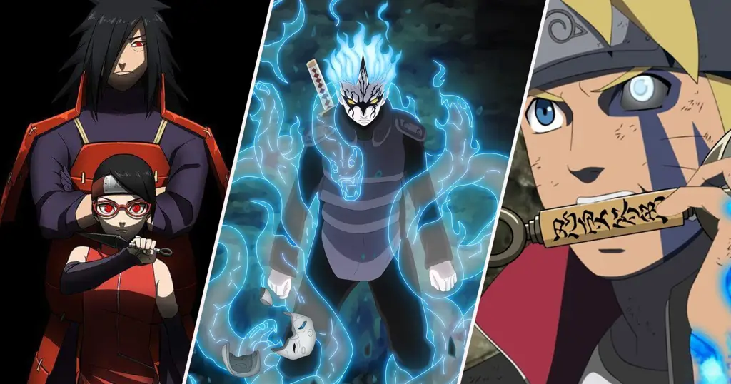 Tim 7 Boruto yang terdiri dari Boruto, Sarada, dan Mitsuki