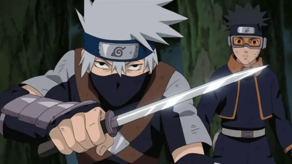 Kakashi bersama Tim 7 saat masih kecil