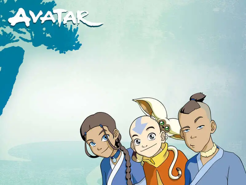 Tim Avatar yang Kuat Aang, Katara, Sokka, dan Toph bersama-sama.