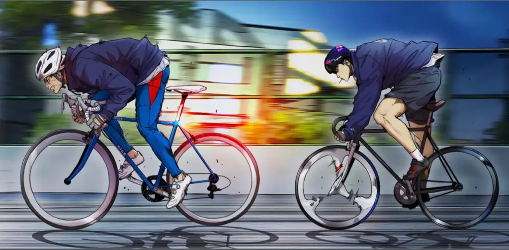 Tim balap sepeda Wind Breaker dalam aksi Tim balap sepeda dalam anime Wind Breaker