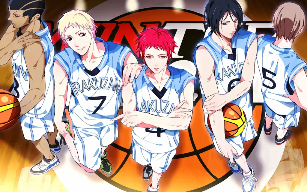 Gambar tim basket Generasi Keajaiban dan Kuroko