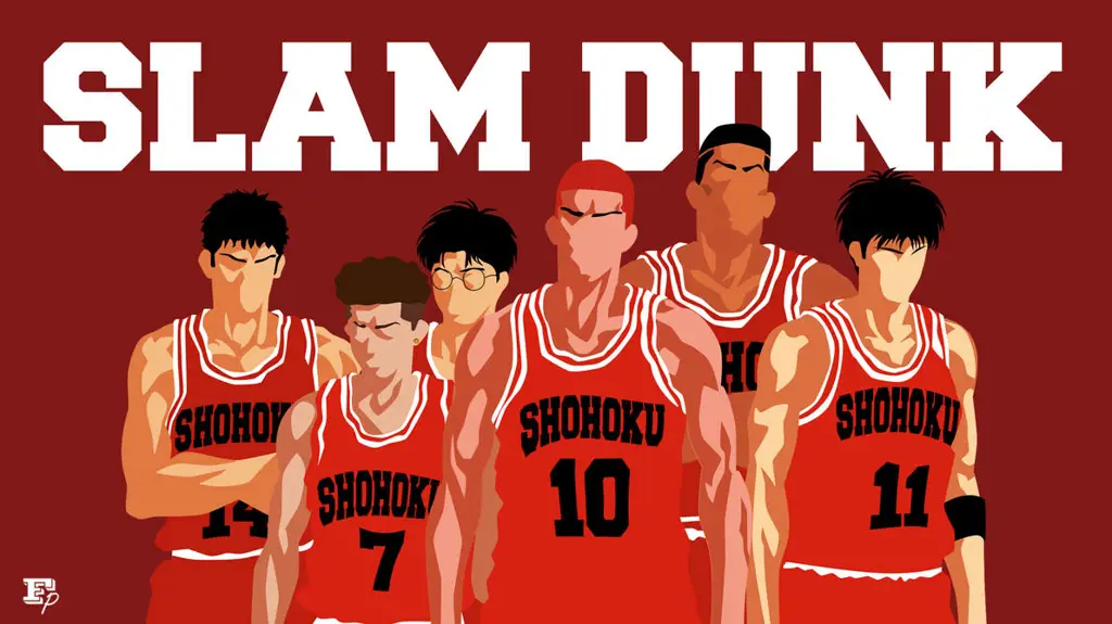 Gambar tim basket Shohoku High School dari Anoboy Slam Dunk