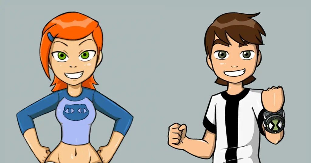 Gambar Ben 10 bersama Gwen dan Kakek Max