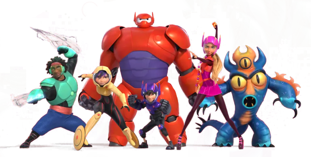 Para karakter Big Hero 6 dalam aksi