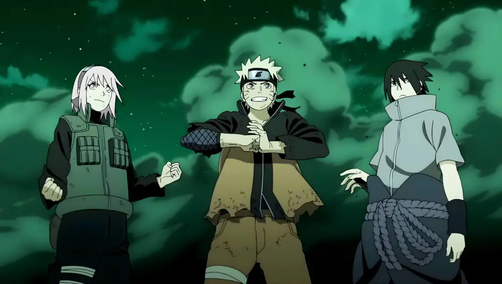 Tim 7: Naruto, Sasuke, Sakura, dan Kakashi