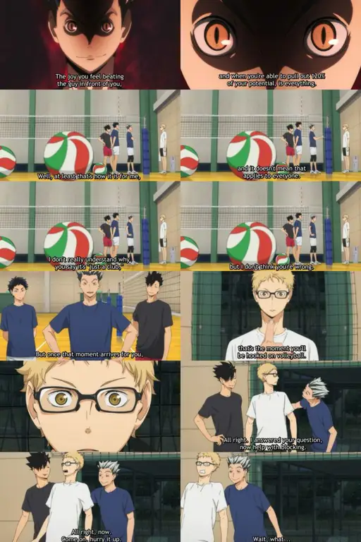 Adegan latihan keras tim voli Karasuno di Haikyuu!! Season 2