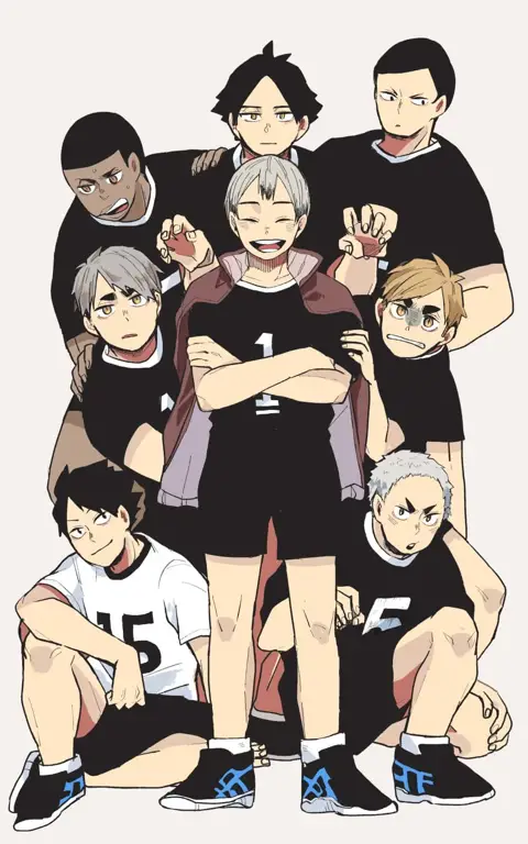 Tim voli SMA Inarizaki dalam Haikyuu!! season 5.