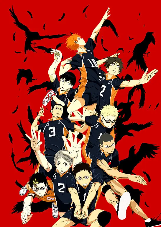 Gambar tim voli SMA Karasuno dari Haikyuu!!