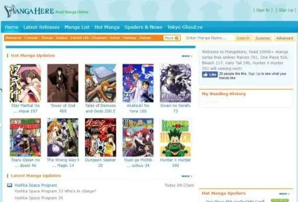 Situs web baca manga yang aman