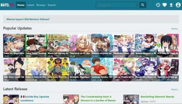 Situs web aman untuk membaca manga