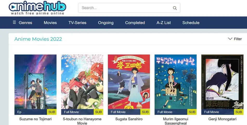 Seseorang mencari anime secara online