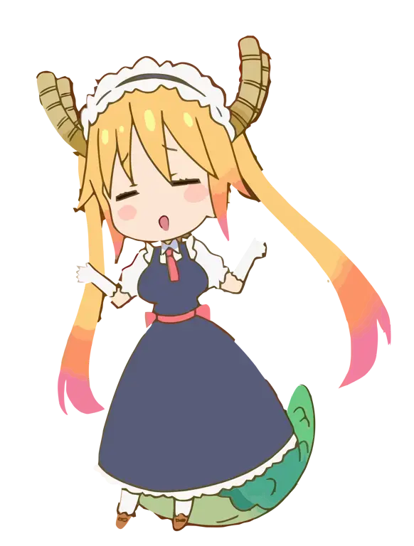 Gambar Tohru, sang naga yang menjadi pembantu Kobayashi