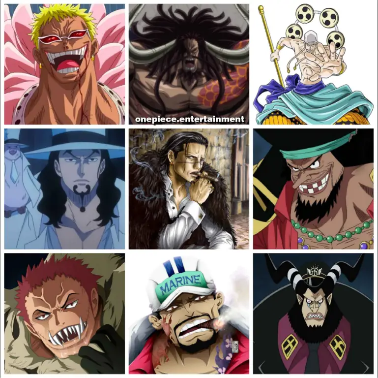 Gambar beberapa antagonis utama di One Piece