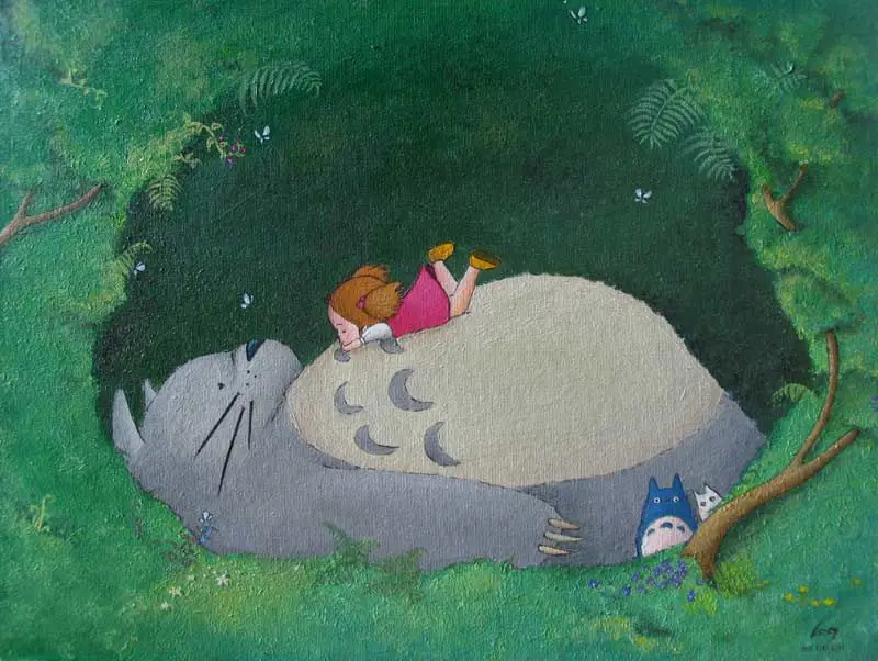 Gambar Totoro dan Mei dari film My Neighbor Totoro