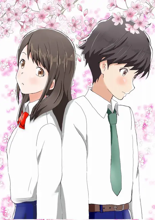 Tokoh Utama Anime Tsuki ga Kirei Gambar Kotarou dan Akari dari Anime Tsuki ga Kirei