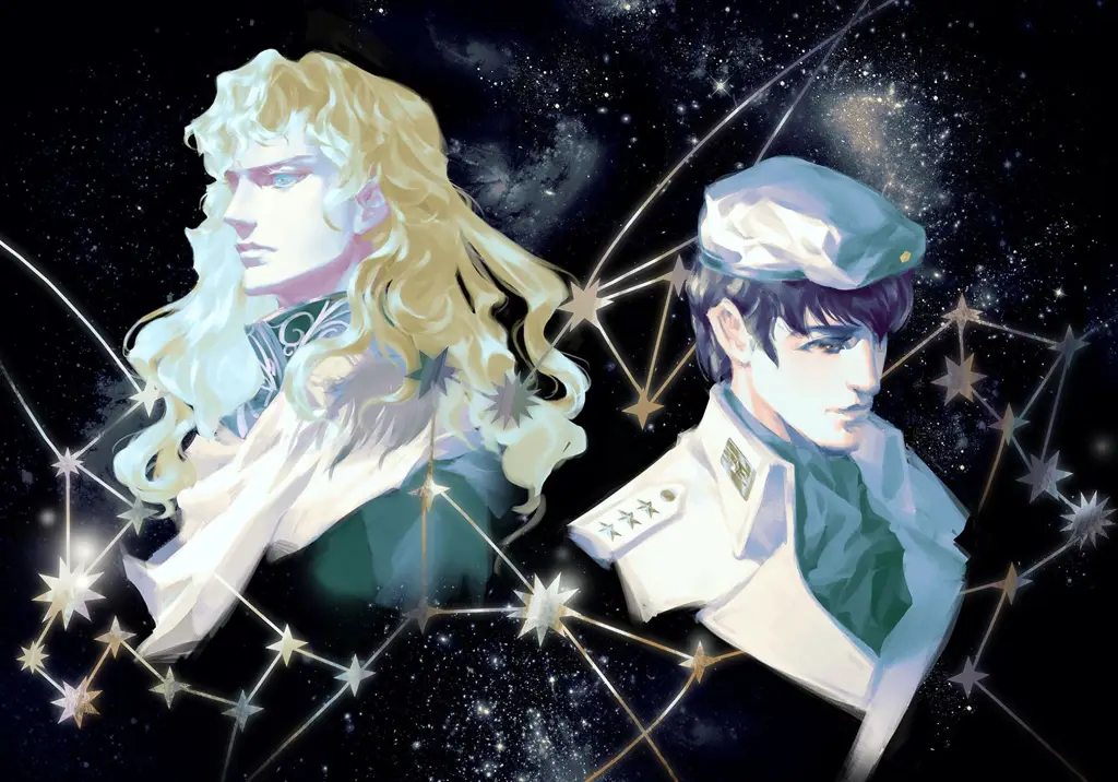 Tokoh Utama Ginga Eiyuu Densetsu Gambar Reinhard von Lohengramm dan Yang Wen-li