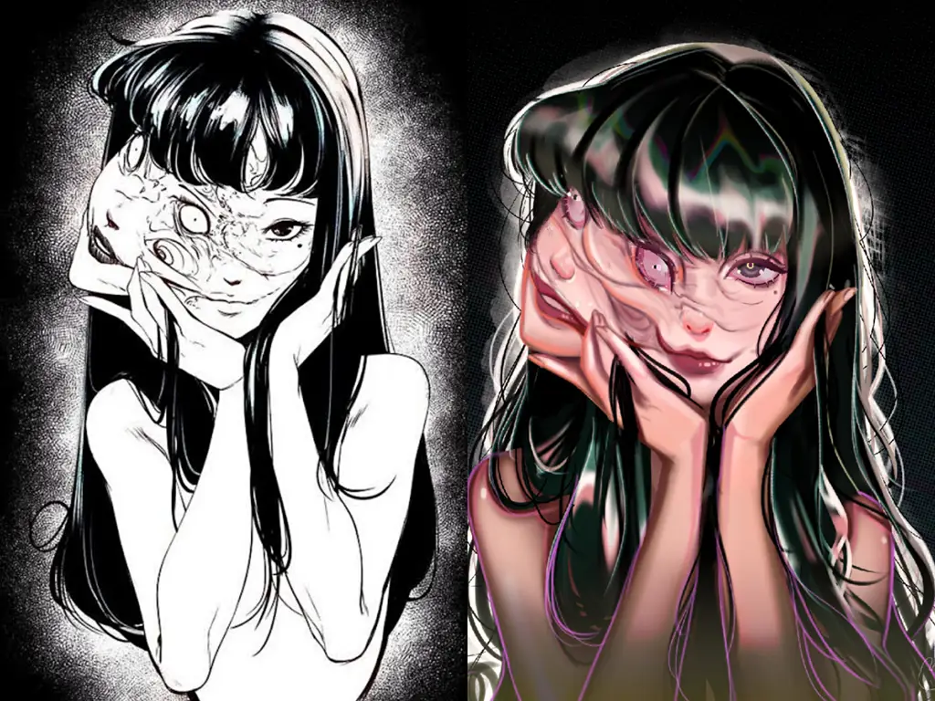 Ilustrasi Tomie, karakter ikonik karya Itou Junji