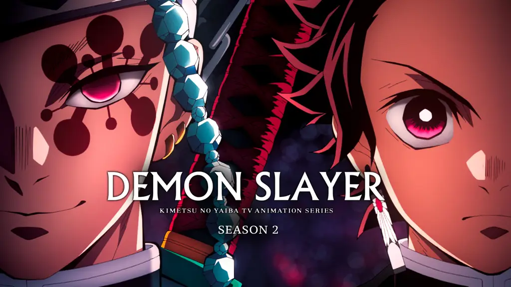 Gambar poster Demon Slayer season 2 dengan subtitle Indonesia