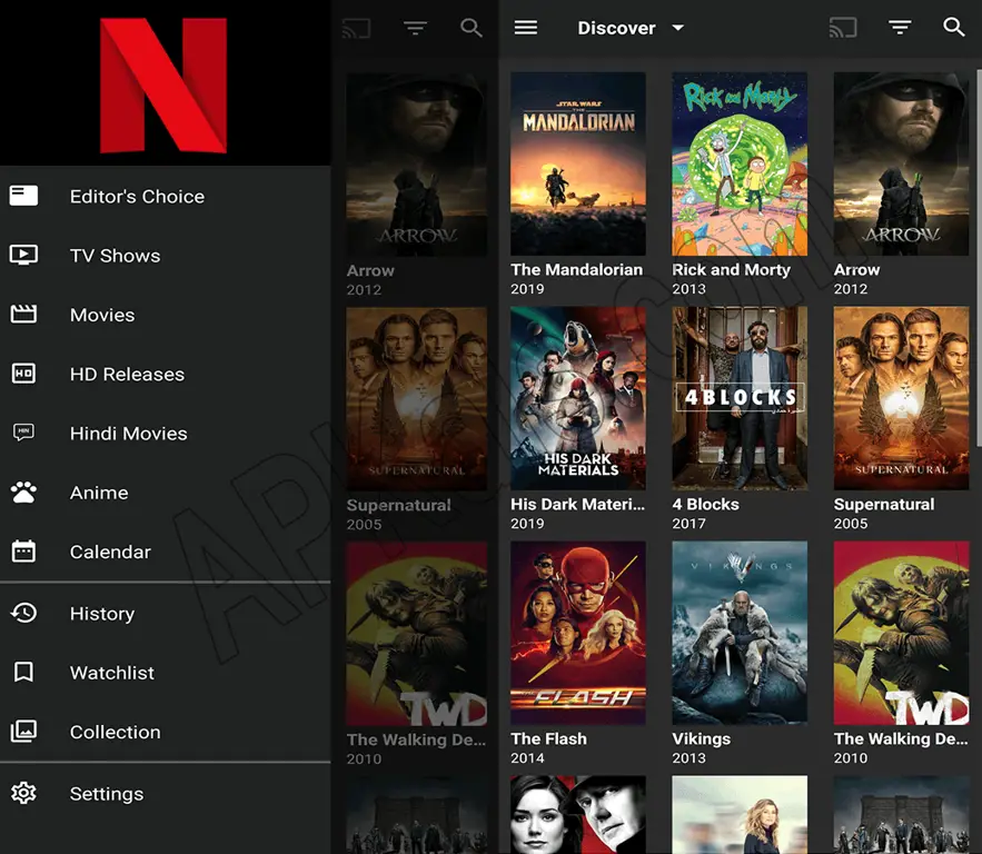 Aplikasi Netflix di smartphone