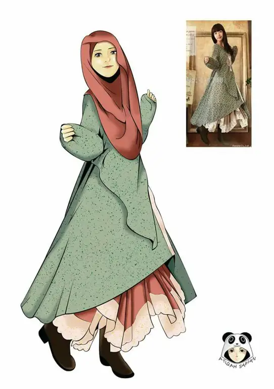 Ilustrasi berbagai gaya hijab anime muslimah yang modis dan trendi