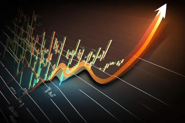 Grafik pasar saham yang menunjukkan tren kenaikan