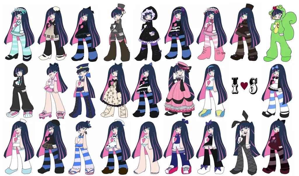 Berbagai desain stocking anime