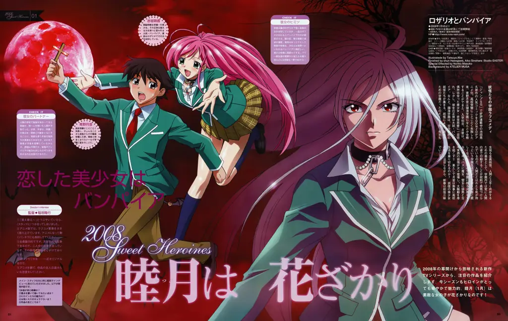 Gambar Tsukune Aono dari anime Rosario Vampire