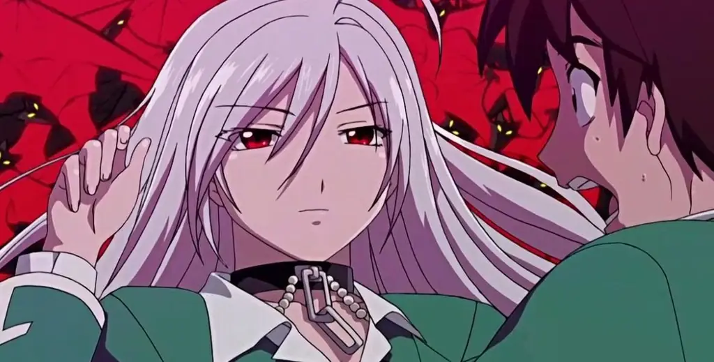 Gambar Tsukune dan Moka dari Rosario + Vampire