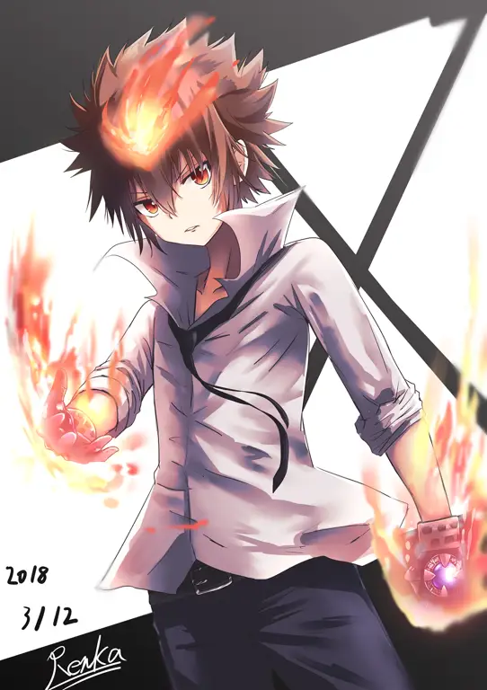 Gambar Tsuna Sawada, karakter utama dalam Katekyo Hitman Reborn!