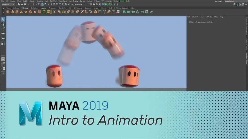 Gambar tutorial animasi Maya dasar