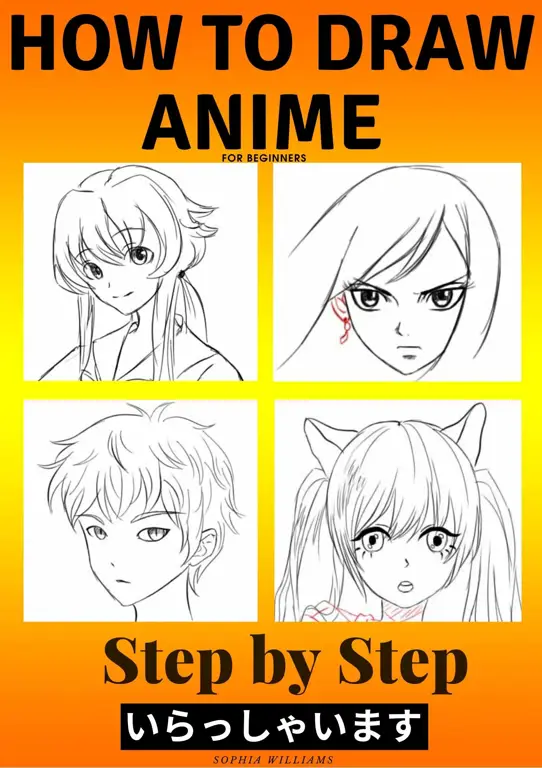 Gambar tutorial menggambar anime