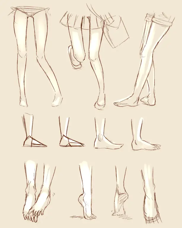 Tutorial Menggambar Kaki Anime