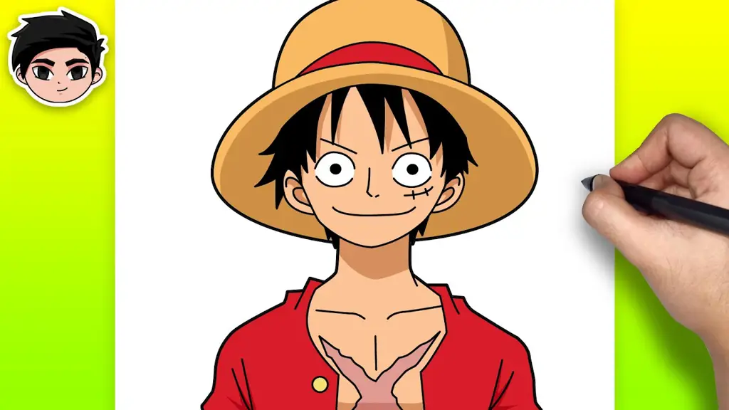 Tutorial menggambar anime Luffy untuk pemula