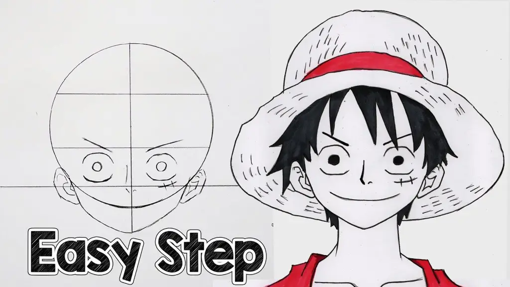 Sketsa Luffy yang mudah ditiru untuk pemula