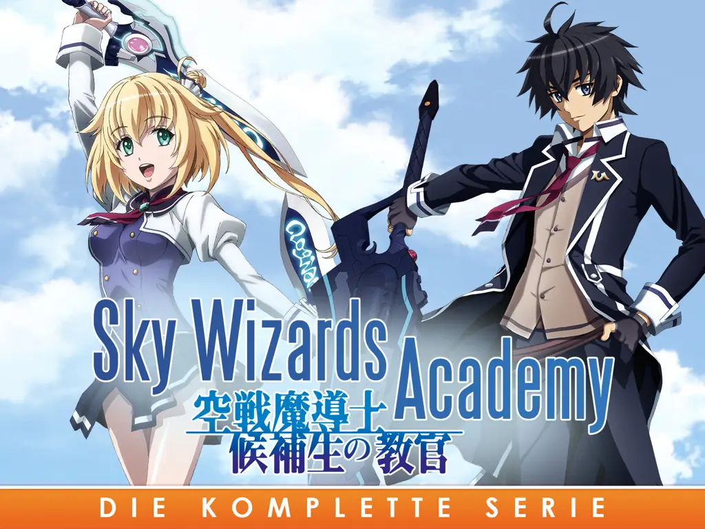 Gambar upacara wisuda Sky Wizards Academy.