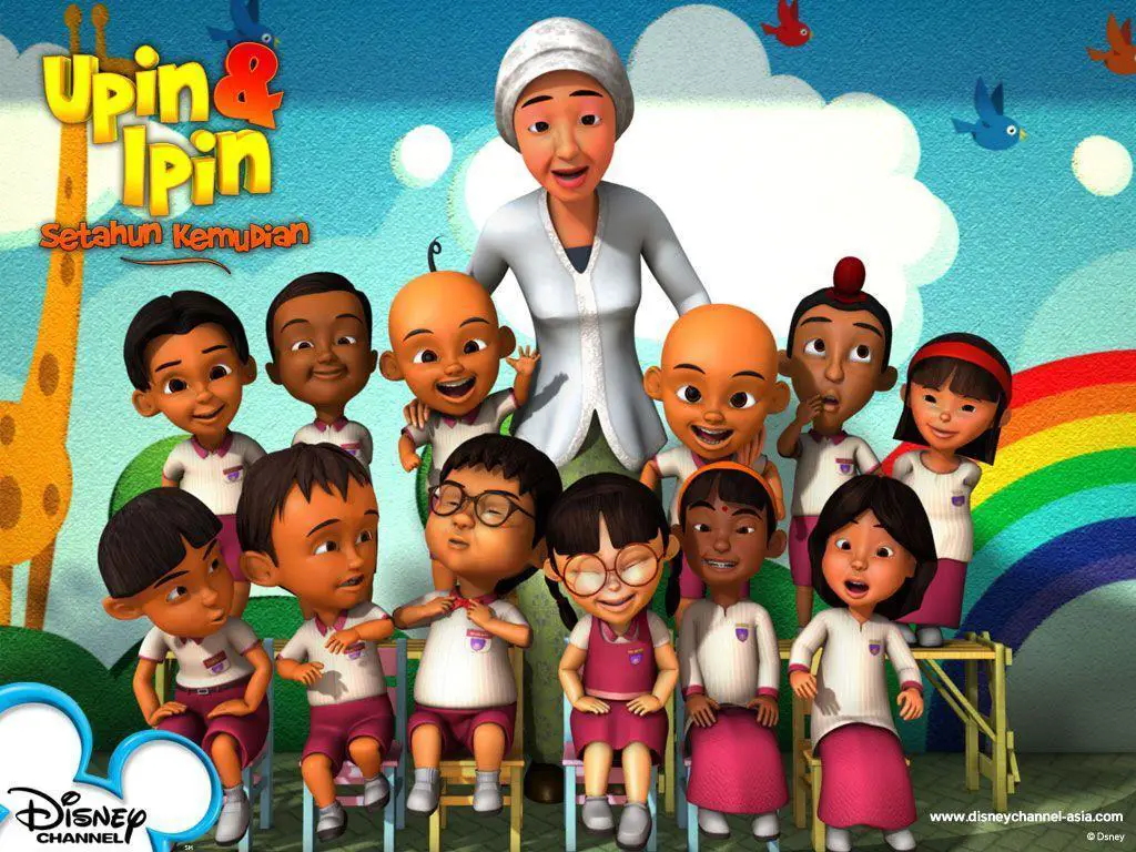 Upin dan Ipin dalam petualangan mereka menyelamatkan berudu Karakter Upin dan Ipin dalam animasi