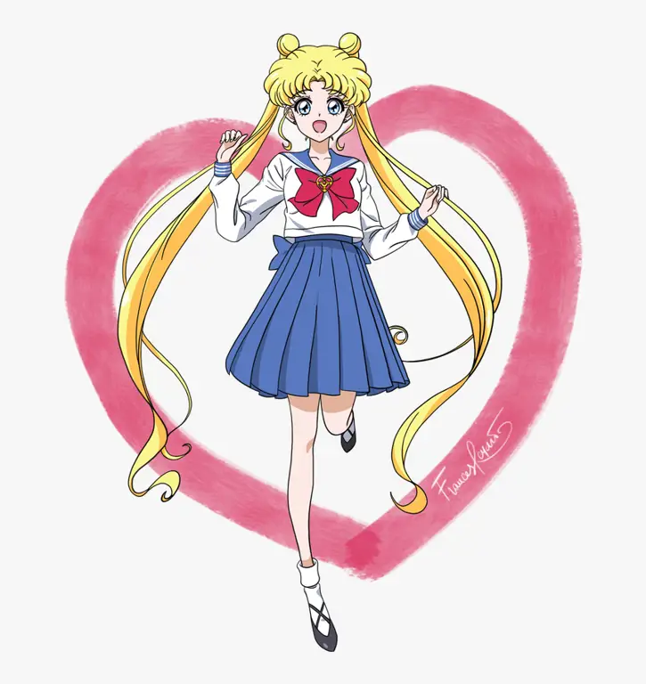 Gambar Usagi Tsukino sebagai Sailor Moon di Sailor Moon Crystal