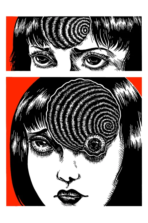 Sampul manga Uzumaki karya Junji Ito