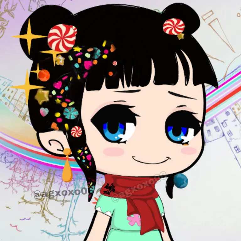 Gambar Vanellope von Schweetz bergaya chibi