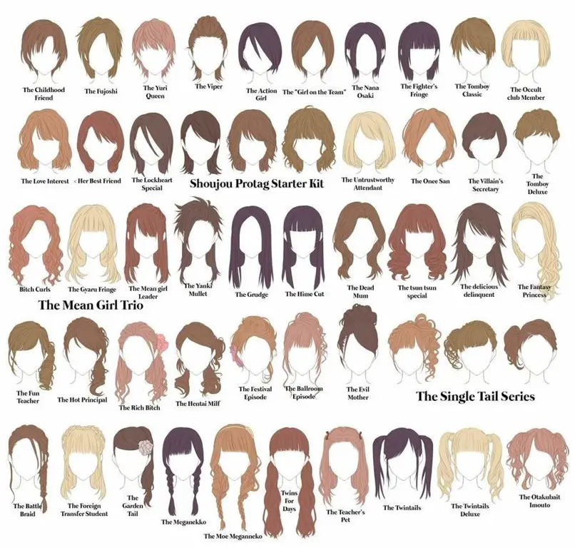 Aneka gaya rambut anime