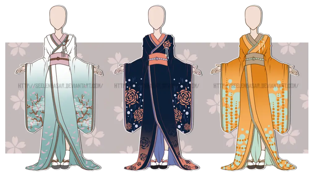 Berbagai jenis kimono yang dikenakan oleh gadis anime