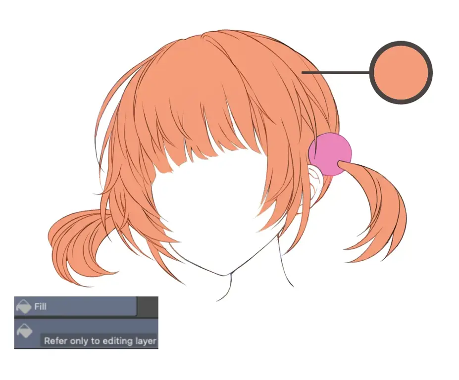 Contoh gambar rambut anime dengan berbagai warna