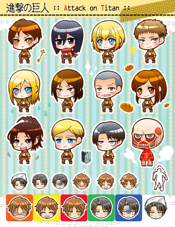 Karakter-karakter Shingeki no Kyojin versi chibi