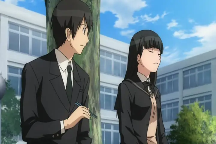 Visual kunci dari anime Amagami SS menampilkan Junichi dan enam gadis